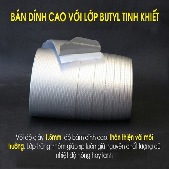 Băng keo chống thấm Nhật Bản DOCONU 5cm x 5m, keo dày 1.5mm, nặng 0.6 kg