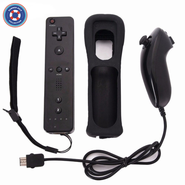 Tay Cầm Điều Khiển Chơi Game Không Dây+Vỏ Bọc Silicon Cho Nintendo Wii