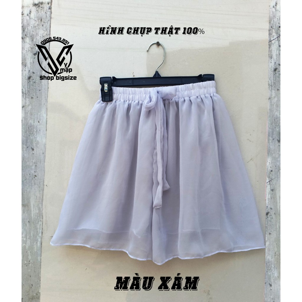 Quần đùi voan bigsize nhiều màu