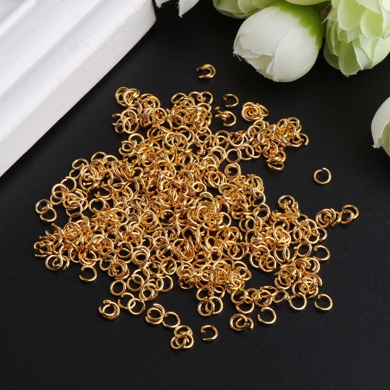 Bộ 500 vòng nối mạ vàng 4mm dùng làm trang sức