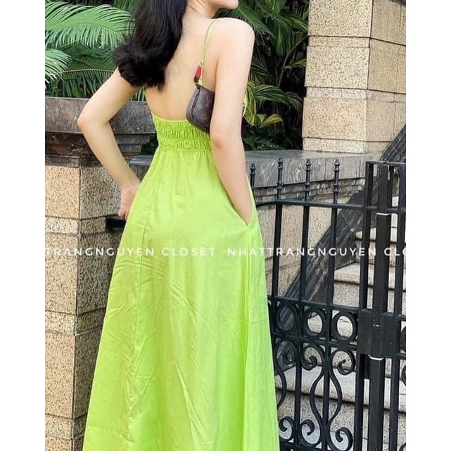 ĐẦM MÃI 2 DÂY NHẤN THUN EO