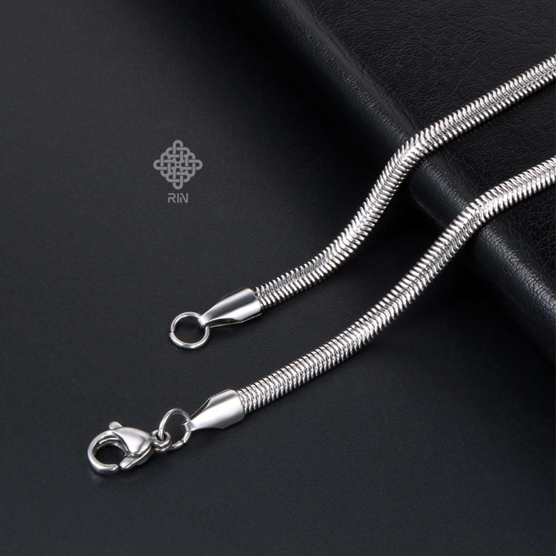 Dây chuyền titan unisex sợi mì, Vòng cổ titan lụa mỏng không phai màu không rỉ sét dày 3 li và 4 li, Trangsucmoiluatuoi