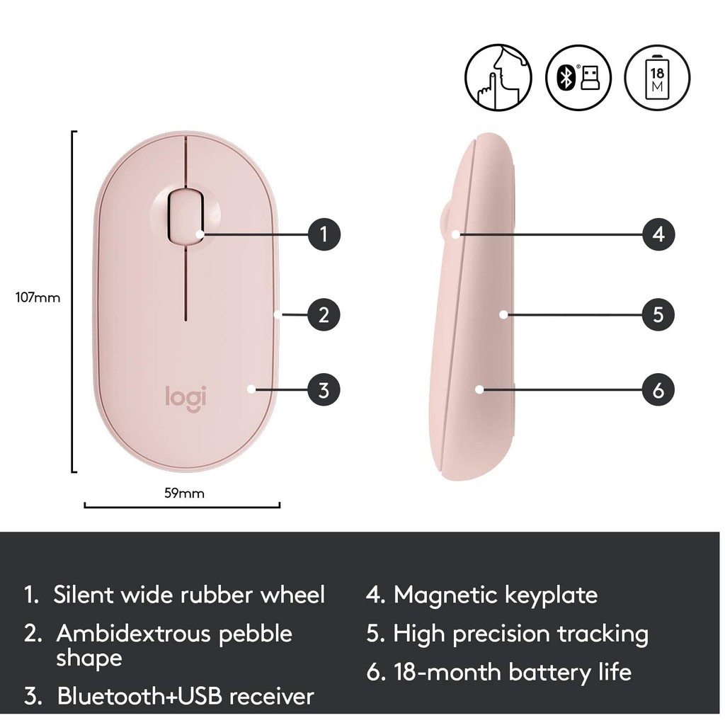 Combo Bàn phím và chuột Bluetooth Logitech K380 Logitech M350 - hàng chính hãng