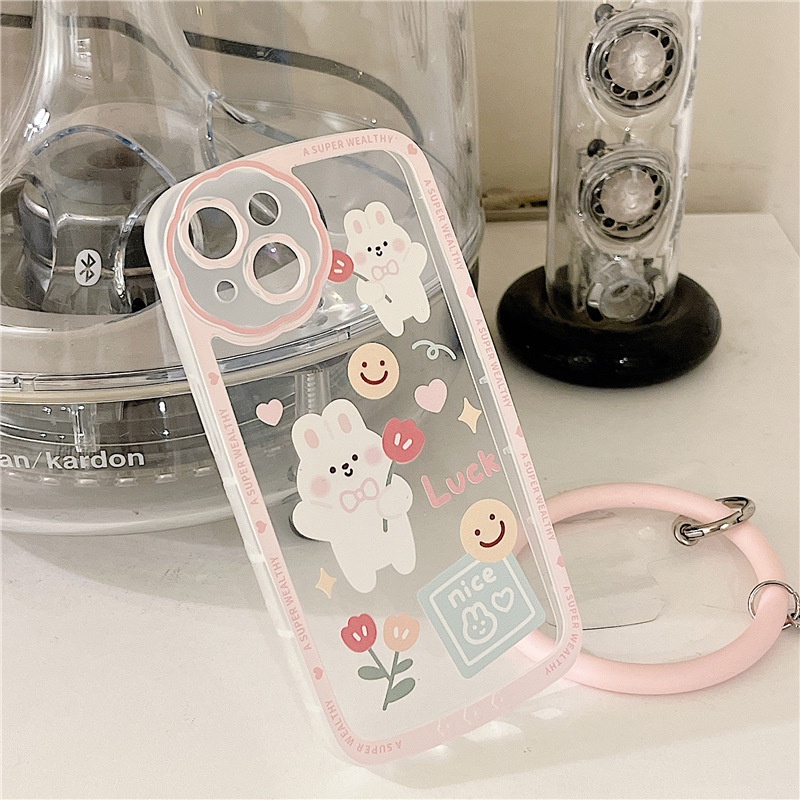 Ốp lưng iphone Ốp Điện Thoại Silicon In Họa Tiết Hoa Kèm Dây Đeo Cho Iphone 13Prp 11 / 12 / 13 / 7 / 8 / PLUS / PROMAX Dinuo case