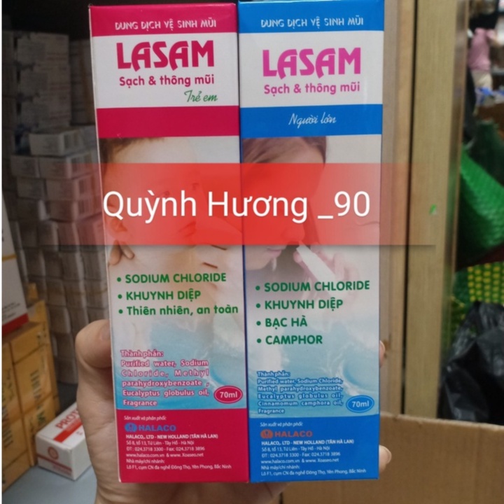 Xịt mũi LASAM 70ml giúp làm sạch mũi,mang lại cảm giác dễ chịu