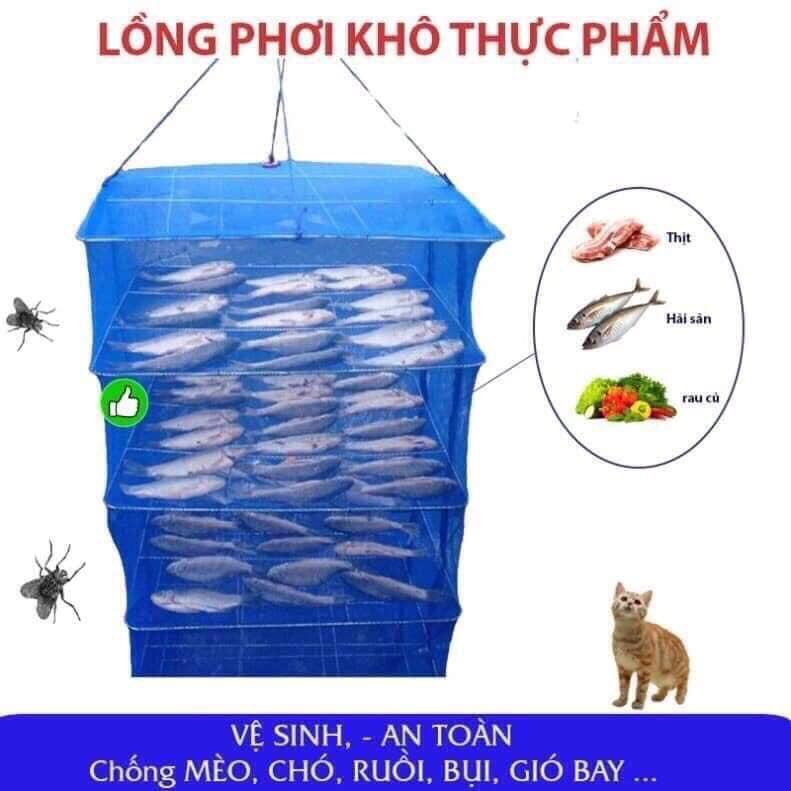 Lồng Phơi Thực Phẩm, Phơi Cá Khô Chống Ruồi Muỗi, Côn Trùng Bằng Lưới PE Dễ Dàng Vệ Sinh, Thu Gọn