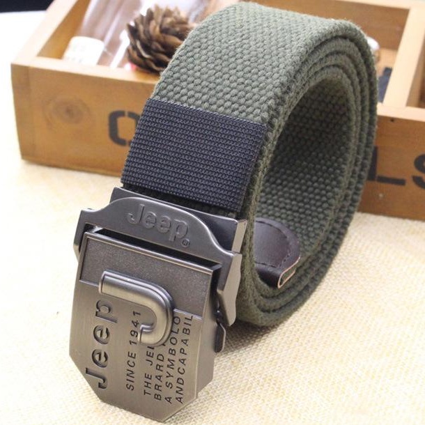 Dây nịt Nam Jeep phong cách lính mạnh mẽ, siêu bền - Thắt lưng vải Canvas Khóa luồn kẹp chắc chắn, tiện dụng