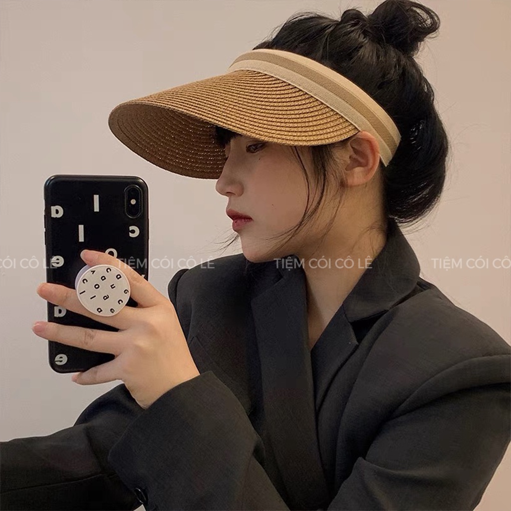 Nón cói đi biển nửa đầu phong cách khoẻ khoắn năng động - Tiệm Cói Cô Lê