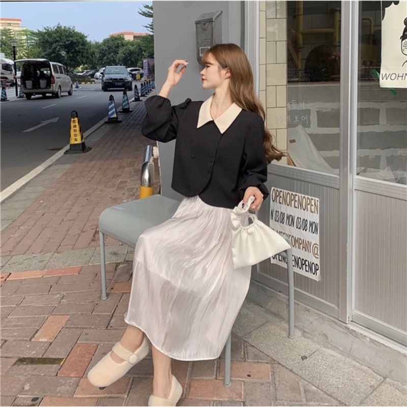 Áo suông cổ nhọn dài tay[Hàng cao cấp] | BigBuy360 - bigbuy360.vn