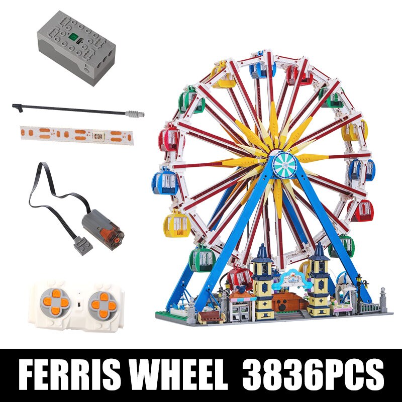 đồ chơi giáo dục Lắp ráp Mô hình Mould king 11006 The APP Motorized Ferris Wheel With Light