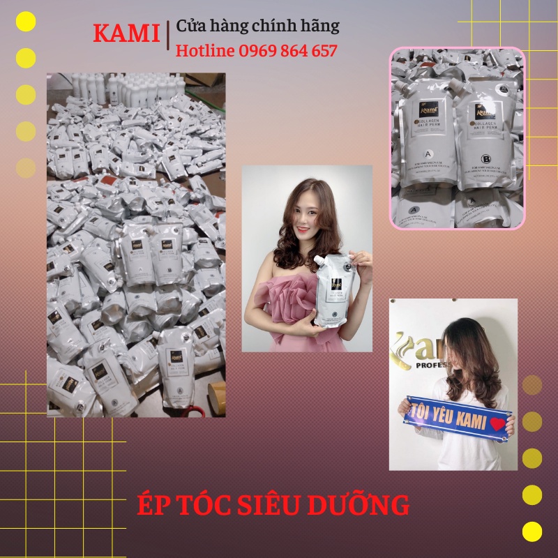 Combo 10 túi THUỐC UỐN DUỖI KAMI (mùi hương socola) 1000ml