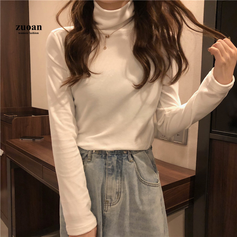 SUXI Áo nhung cổ cao nhiều màu tùy chọn thời trang cho bạn gái