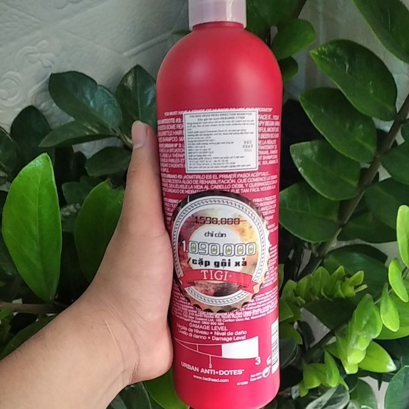 Cặp gội xả Tigi đỏ phục hồi tóc mềm mượt hương thơm 750ml