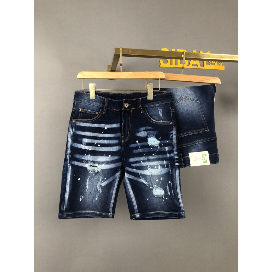 quần short jean nam cao cấp màu xanh rách hàng chuẩn shop