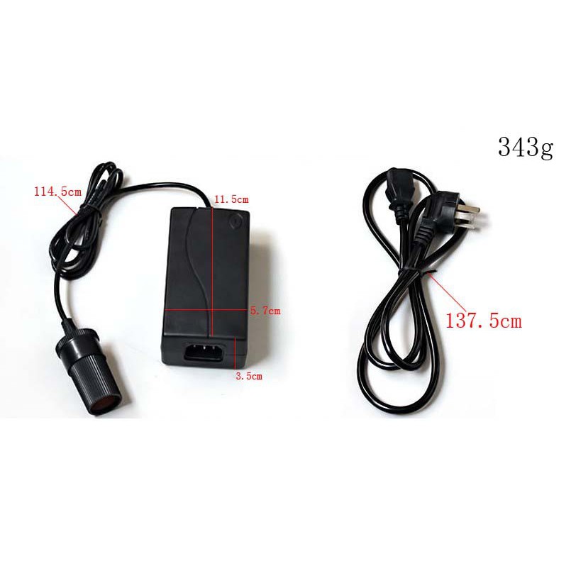 Bộ Đổi Nguồn 220V Ra 12V Có Đầu Tẩu Châm Thuốc