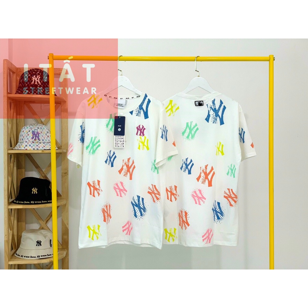 [Ảnh + video] Áo tee thun NY monogram full tag code cotton phông Trắng form rộng nam nữ unisex streetwear váy mono