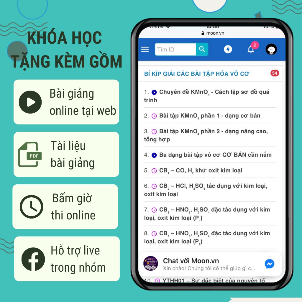 Sách ôn luyện thi thpt quốc gia 2023 môn Hóa: Sách ID tự học Hóa 12 Moonbook