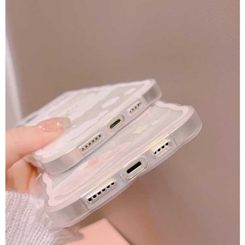 Ốp lưng IPhone trong lượn sóng gấu và mây 6/6s/6plus/6splus/7/7plus/8/8plus/xs/11/12/13/14/pro/max/plus/promax TLS28