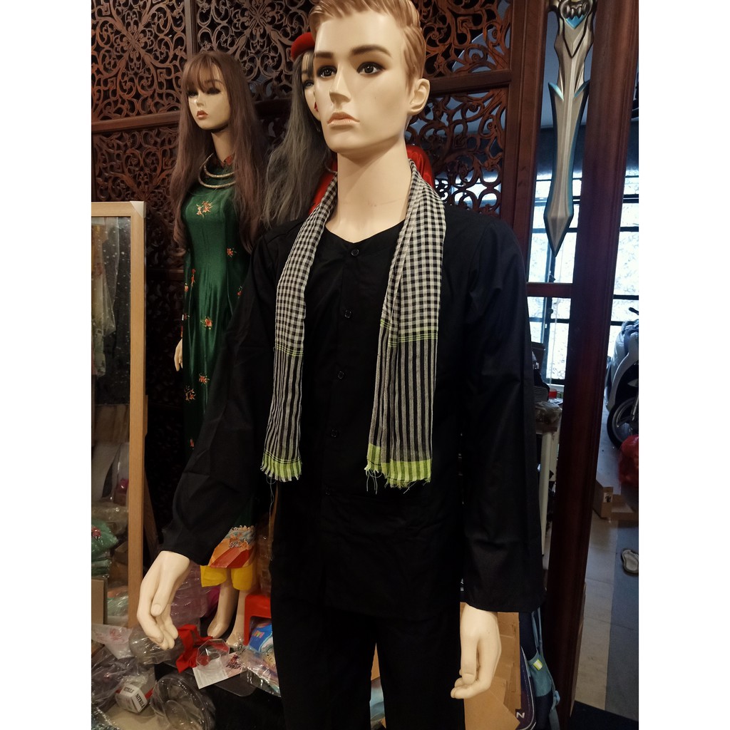 Áo Bà Ba Nam Vải Kate Cao Cấp Kèm Khăn Rằn, Quần Áo Chú Cuội Chị Hằng Nhân Dịp Trung Thu