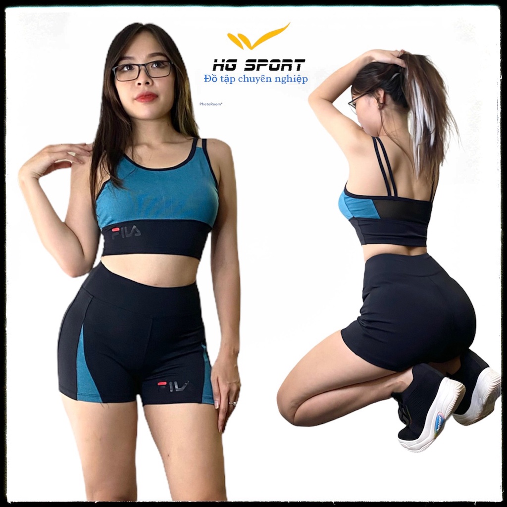 Bộ Đùi Tập Gym Aerobic, Bộ Quần Đùi Áo Croptop Thể Thao Nữ Phối Lưới Gợi Cảm, Dáng Ôm Body BD04