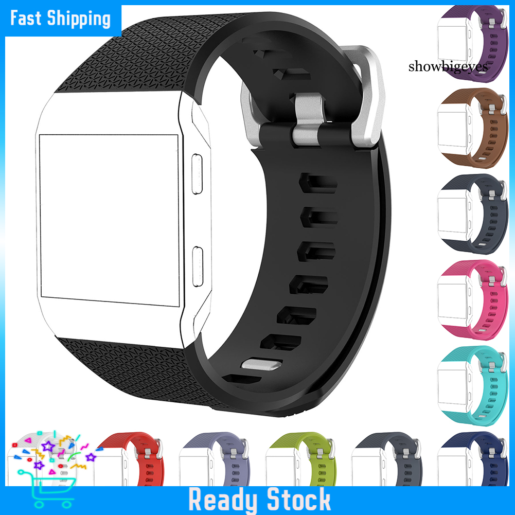 Dây Đeo Thay Thế Chất Liệu Silicon Màu Trơn Cho Fitbit Ionic