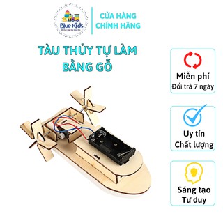 Đồ chơi khoa học STEAM tự làm tàu thủy chạy dưới nước bằng gỗ, kích thích sáng tạo và phát triển trí tuệ