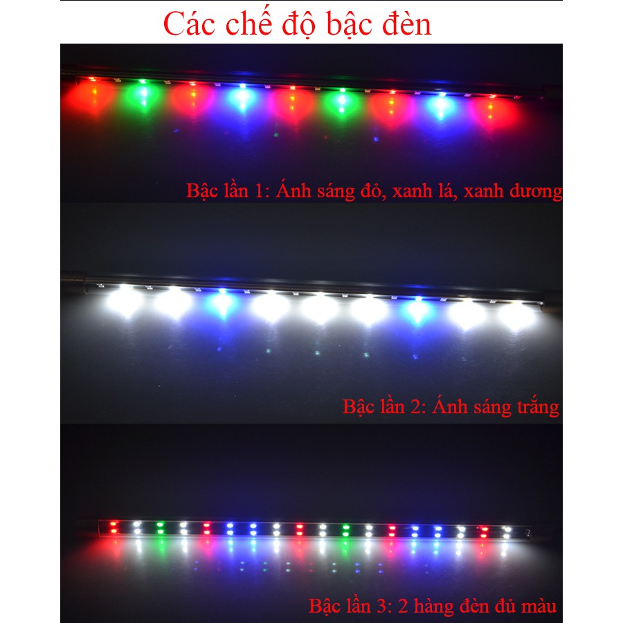 Đèn led chìm 2 hàng cho hồ cá nhiều kích thước, có 3 chế độ chỉnh màu, VUI LÒNG XEM KỸ MÔ TẢ