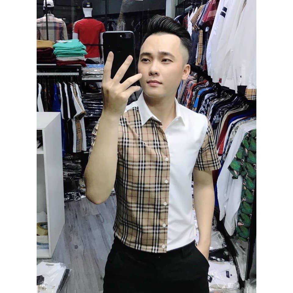 Áo sơ mi nam ngắn tay hàn quốc cao cấp họa tiết giá rẻ mẫu mới nhất AHFASHION | BigBuy360 - bigbuy360.vn