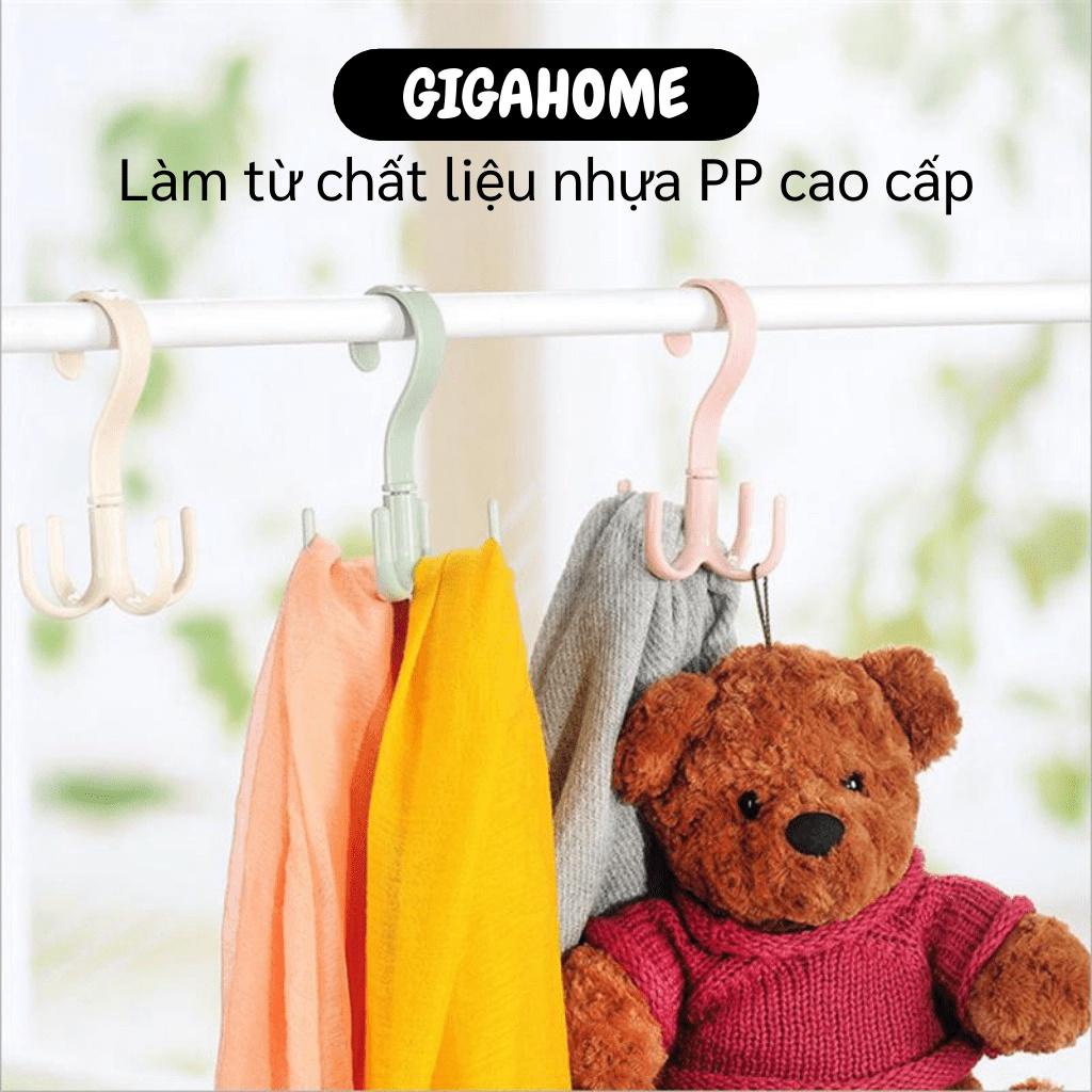 Móc Nhựa Xoay Treo Quần Áo 4 Chấu Tiện Dụng GILA HOME Chất Liệu Nhựa PP Cao Cấp An Toàn Cho Sức Khỏe Kích thước 14.4x5.5