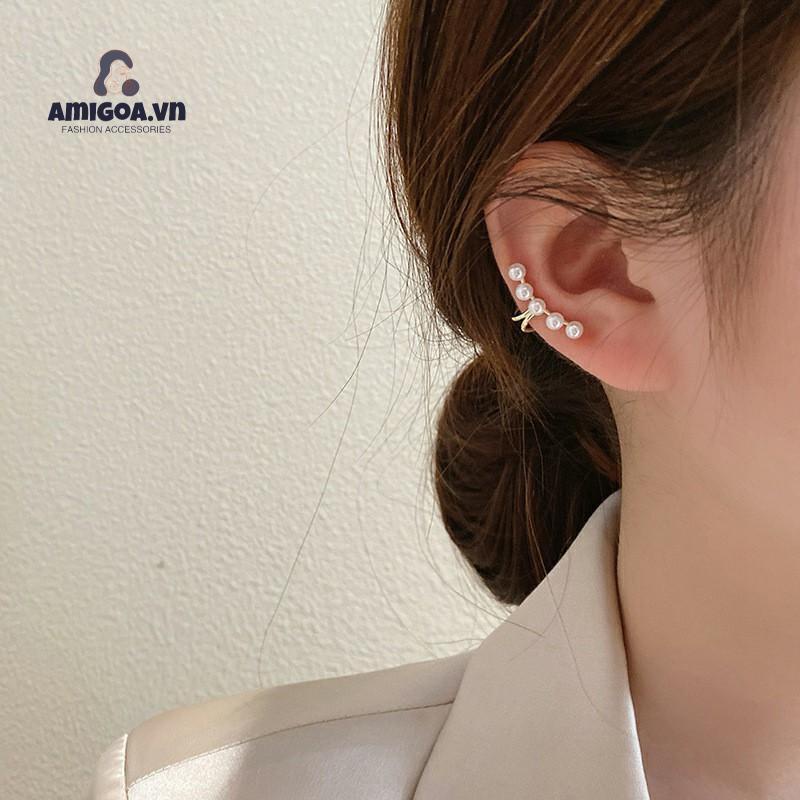 ✨✨Khuyên Tai Dạng Kẹp Chữ U Đính Ngọc Trai Cao Cấp Không Cần Xỏ Lỗ Cho Nữ