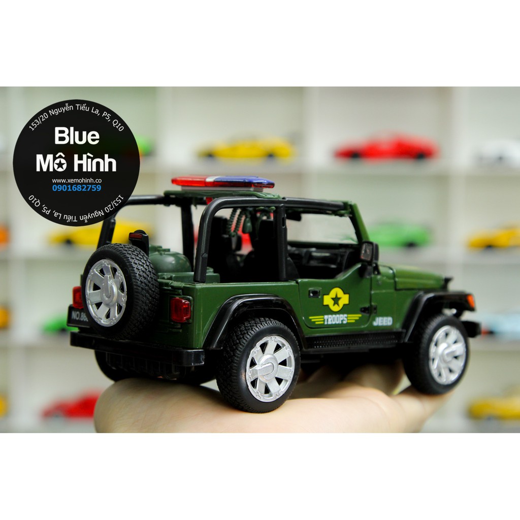 Blue mô hình | Xe mô hình Jeep Rubicon mui trần 1:32