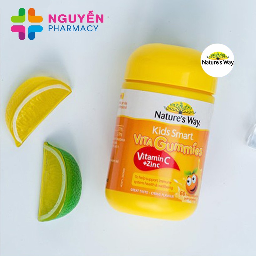 [CHÍNH HÃNG] Kẹo Vitamin Nature's Way VITA Gummies Vitamin C + Zinc - Kích thích trẻ ăn ngon, tăng cường hệ miễn dịch