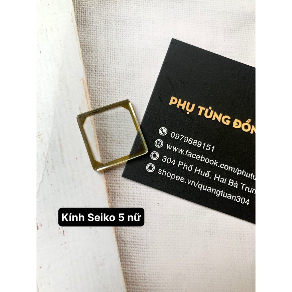 Mặt kính đồng hồ Seiko  mặt vuông nam nữ vỏ chém cạnh đời cũ