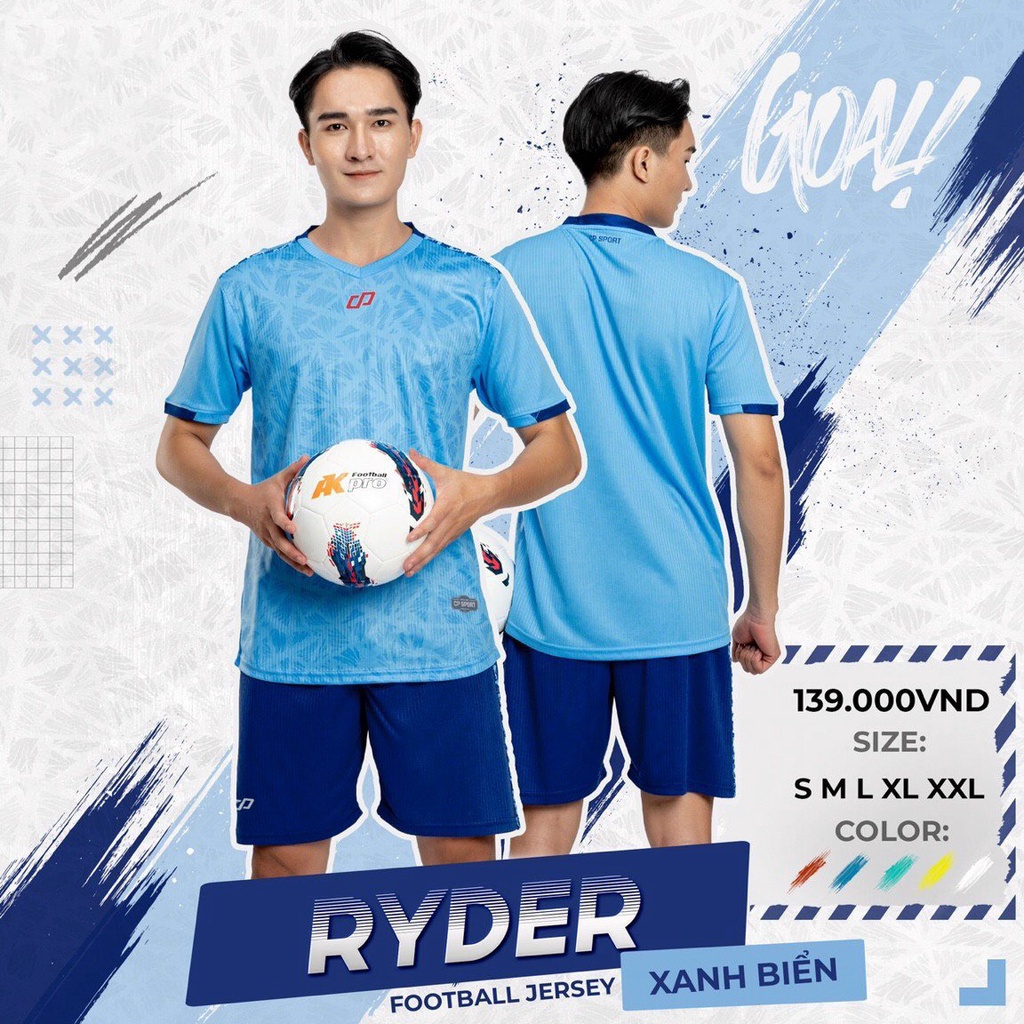 Quần áo thể thao CP RYDER màu xanh biển CÓ IN tên số