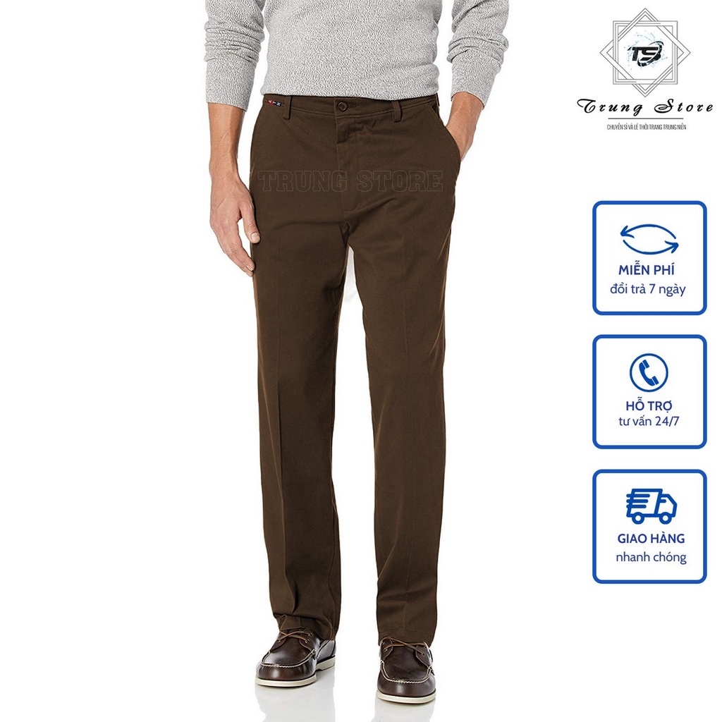 Quần Kaki Nam Trung Niên Hàng Cao Cấp Ống Suông Giá Xưởng, Vải Dày Form Đẹp, Chuẩn Đứng Dáng, Không Nhăn