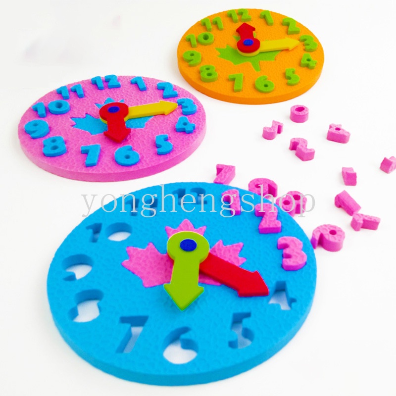 Đồ Chơi Đồng Hồ 3D Kỹ Thuật Số Bằng Eva Giáo Dục Nhận Thức Cho Bé DIY