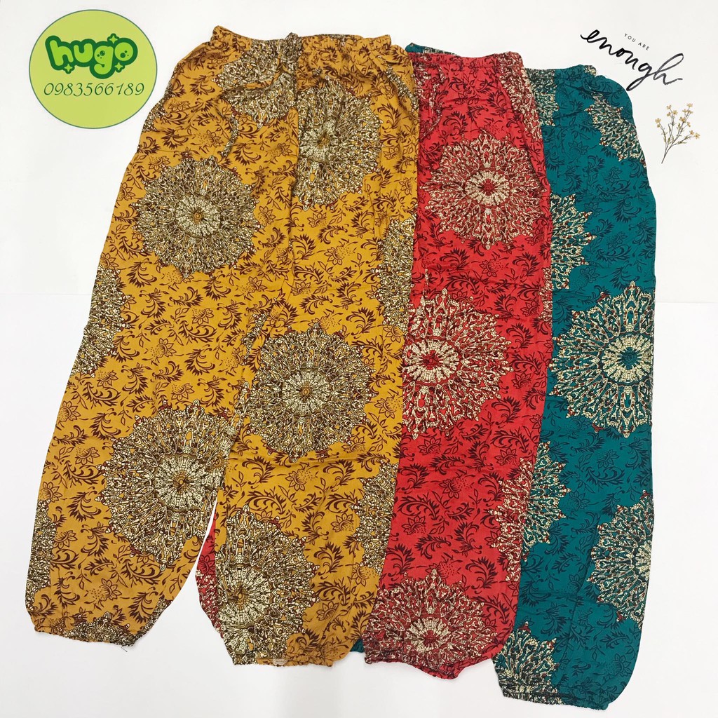 Quần lanh (quần alibaba) nam nữ họa tiết phom to 40 - 80kg nhiều màu - Hugo Shop | BigBuy360 - bigbuy360.vn