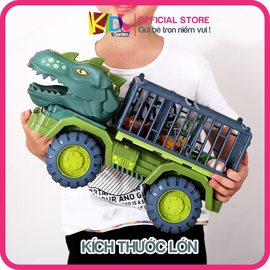 Xe đồ chơi cho bé trai cỡ lớn chở mô hình khủng long đồ chơi XDC21 KIDSGARDEN