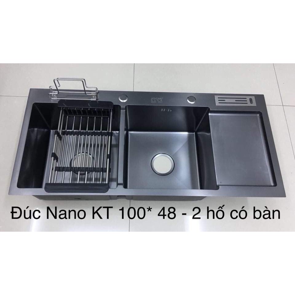 ComBo Chậu Rửa Chén Bát  INOX SUS 304 100x48 + Vòi INOX SUS 304 Nóng Lạnh