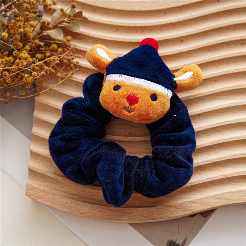 Dây Cột Tóc Vải Flannel Họa Tiết Hoạt Hình Dễ Thương Thời Trang Mùa Đông Cho Nữ