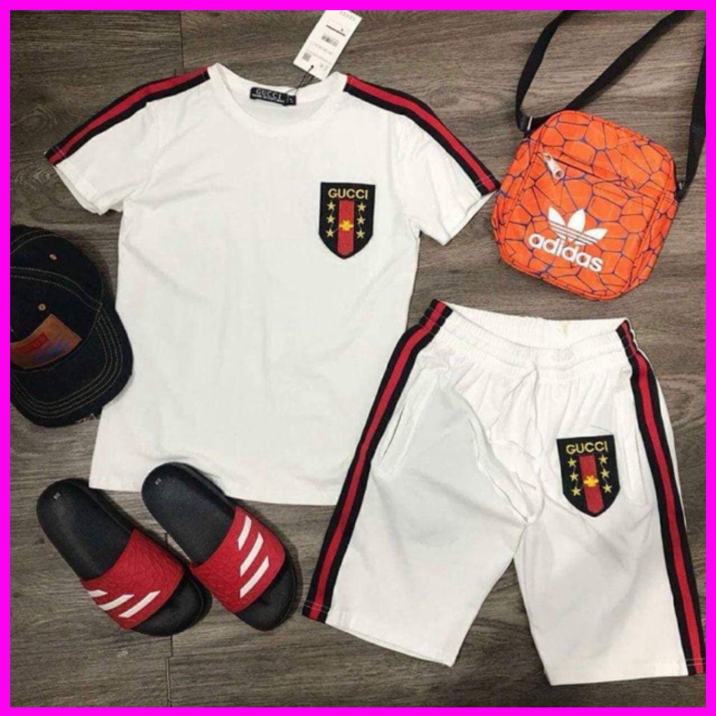 Bộ đồ nam hè chất thun lạnh logo GC