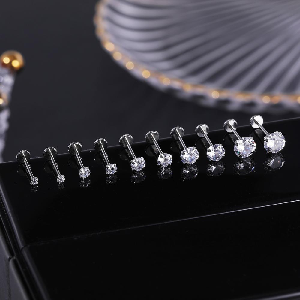1 Khuyên Xỏ Cơ Thể Chất Liệu Thép Không Gỉ 0.8 / 1 / 1.2mm