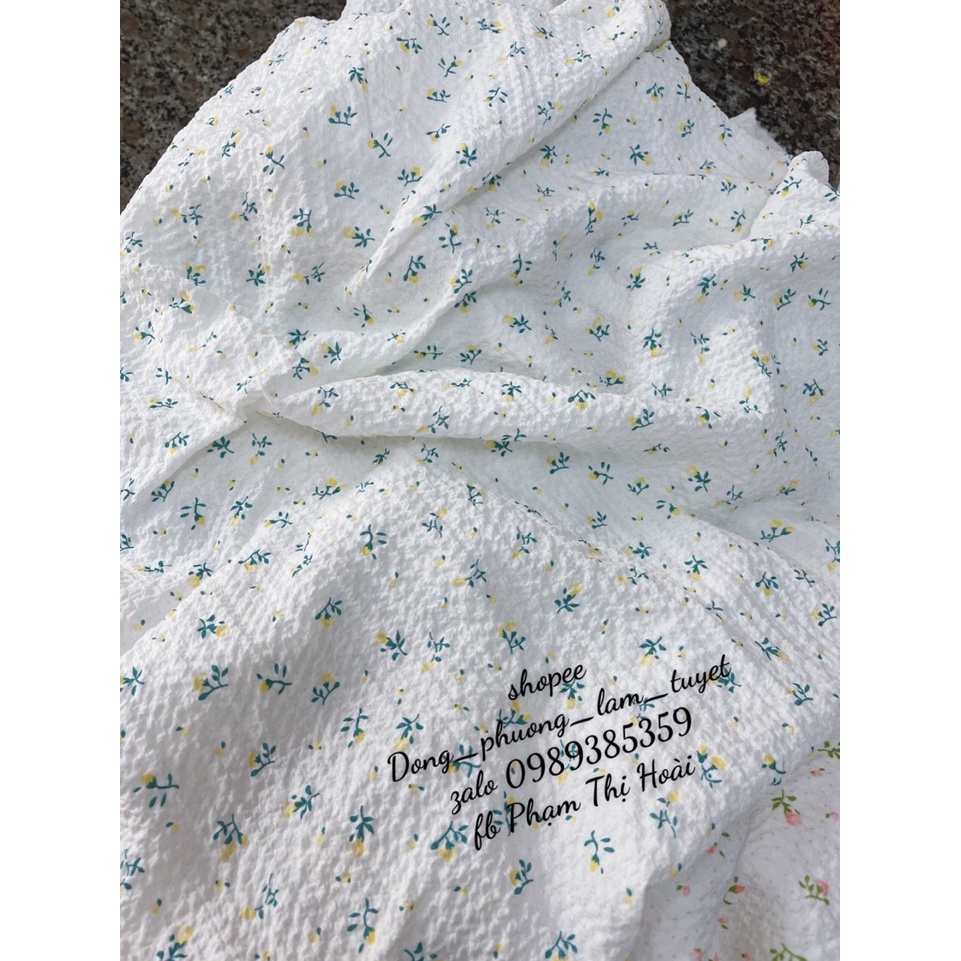 Vải đũi nhăn mềm mát co giãn nhẹ nụ hồng nhí