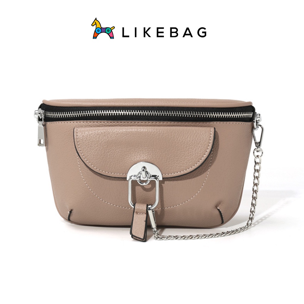 Túi bao tử đeo chéo LIKEBAG họa tiết thời trang phối dây xích cá tính 9031 - LIBAGI