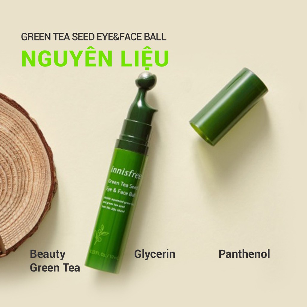 Thanh lăn dưỡng ẩm dành cho mắt và da mặt trà xanh innisfree Green Tea Seed Eye &amp; Face Ball 10ml