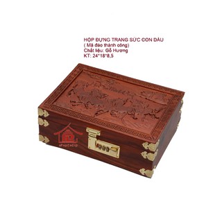 Hộp đựng trang sức, con dấu “Mã đáo thành công” gỗ hương