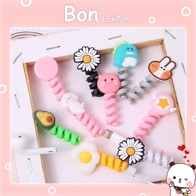 Dây Quấn Buộc Tai Nghe, Cáp Sạc Điện Thoại Hình Thú Cute Phụ Kiện chống đứt dây, bảo vệ bản thân