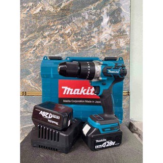 Máy Khoan Pin Makita 128V Không Chổi Than-3 Chức Năng Có Búa-Đầu 13mm Autolock-Pin 10 Cell