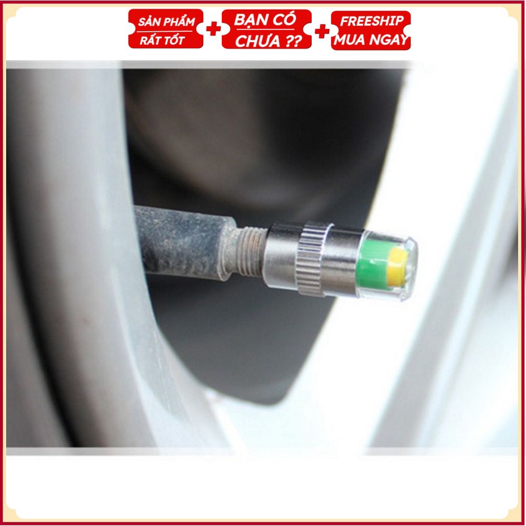 Bộ 4 Van Gắn Lốp Cảnh Báo Sớm An Toàn - Cảnh Báo Căng Hơi, Non Hơi - Chống Nổ Lốp Ô TÔ