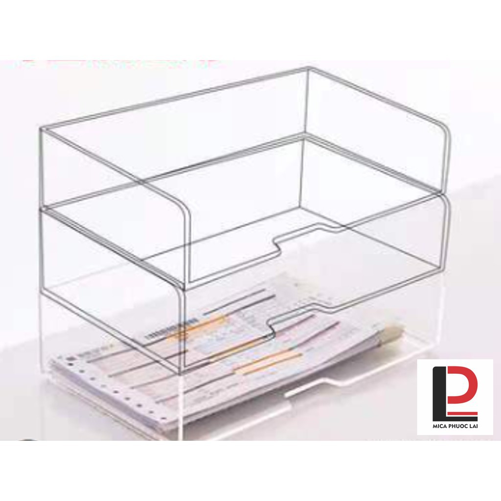 Khay mica để bàn đựng tài liệu/ Hộp đựng acrylic cao cấp